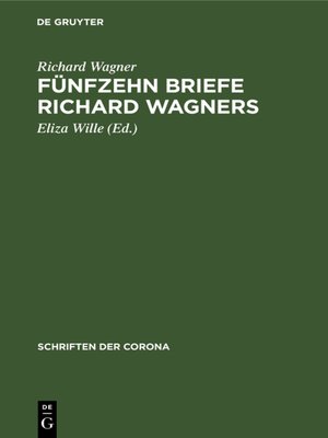 cover image of Fünfzehn Briefe Richard Wagners